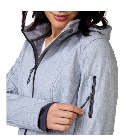 Women's Gray Hooded Jacket - Picture 5 of 11